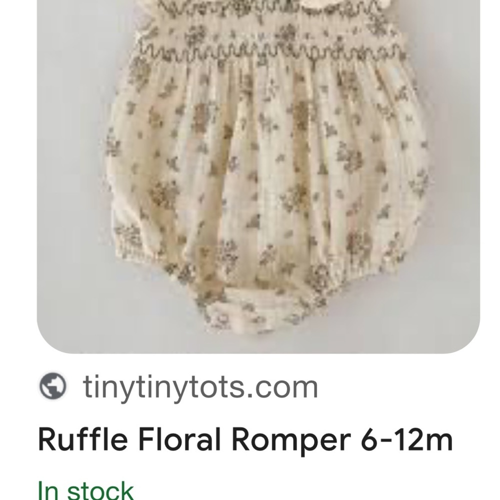 New Boutique Ruffle Floral Romper Smocked Boho Vintage Style - Picture 7 of 11